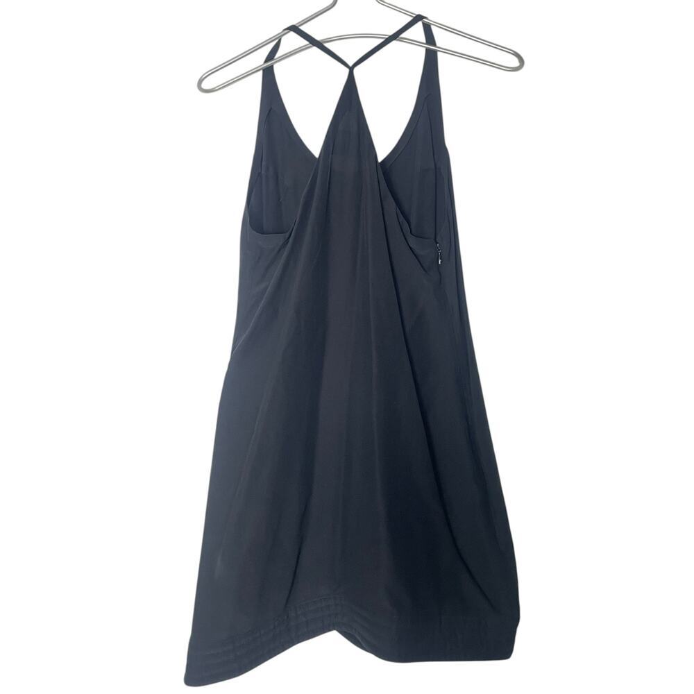 Ha Truong Mini Dress Silk Scoop Neck Racerback Detailed Hem Black Size Small - Picture 5 of 8